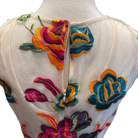 Alexia Admor Bright Floral Embroidered Palmer Sheath Sleeveless‎ Dress Women's 8 - Picture 12 of 14